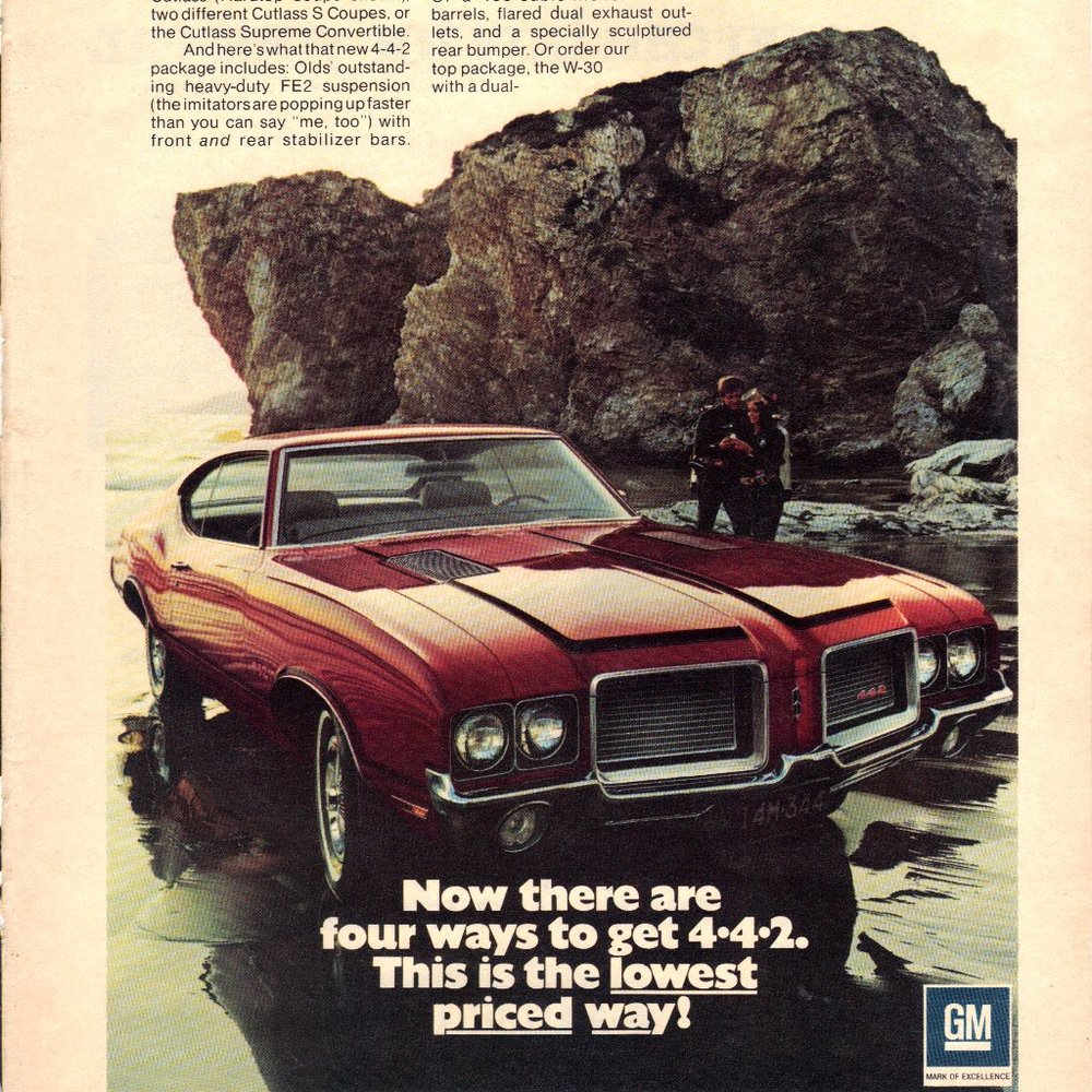 Vintage 1972 Olds 442 Print Ad PA150